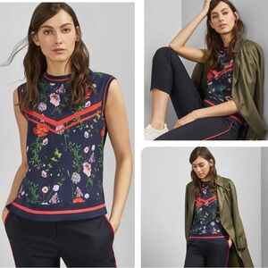 Ted Baker Namib Hedgerow Floral Sleeveless Blouse - size 0 (S)